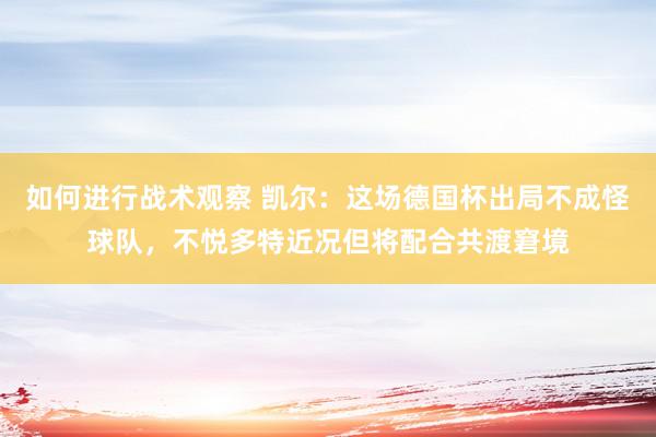 如何进行战术观察 凯尔：这场德国杯出局不成怪球队，不悦多特近况但将配合共渡窘境