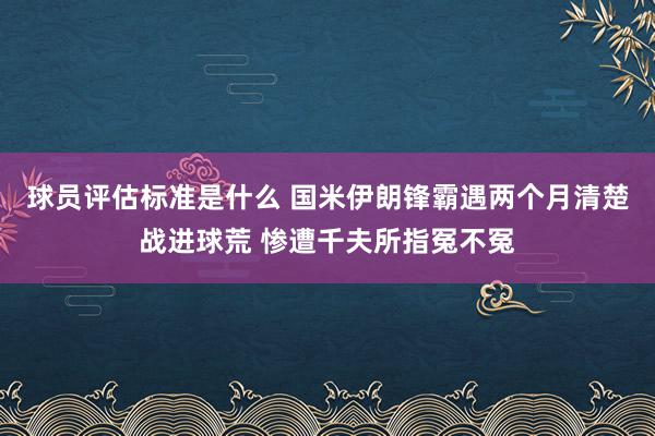 球员评估标准是什么 国米伊朗锋霸遇两个月清楚战进球荒 惨遭千夫所指冤不冤