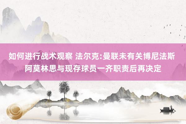 如何进行战术观察 法尔克:曼联未有关博尼法斯 阿莫林思与现存球员一齐职责后再决定