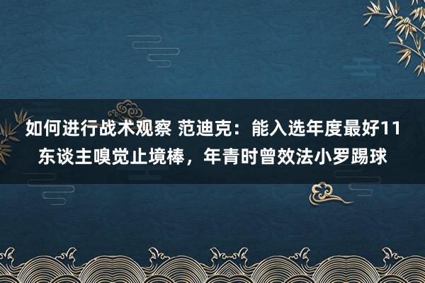 如何进行战术观察 范迪克：能入选年度最好11东谈主嗅觉止境棒，年青时曾效法小罗踢球