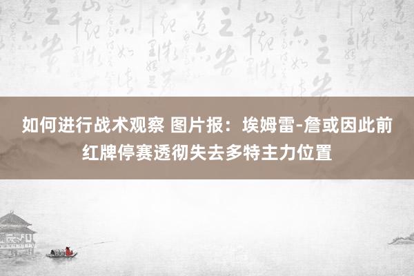 如何进行战术观察 图片报：埃姆雷-詹或因此前红牌停赛透彻失去多特主力位置