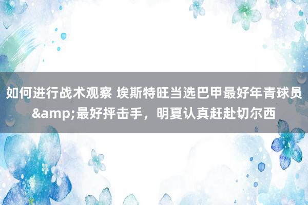 如何进行战术观察 埃斯特旺当选巴甲最好年青球员&最好抨击手，明夏认真赶赴切尔西