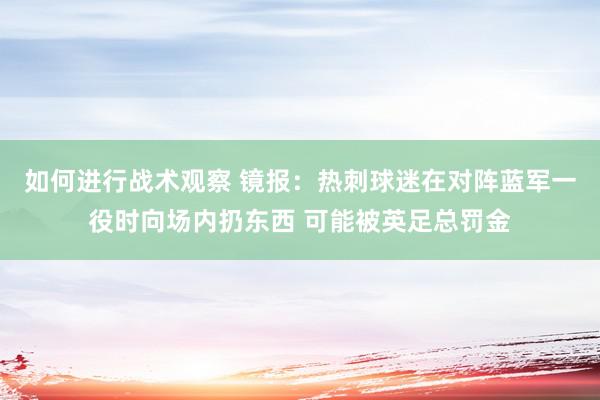 如何进行战术观察 镜报：热刺球迷在对阵蓝军一役时向场内扔东西 可能被英足总罚金