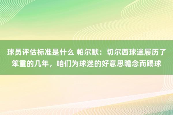 球员评估标准是什么 帕尔默：切尔西球迷履历了笨重的几年，咱们为球迷的好意思瞻念而踢球