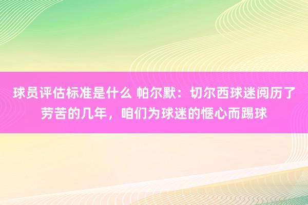 球员评估标准是什么 帕尔默：切尔西球迷阅历了劳苦的几年，咱们为球迷的惬心而踢球