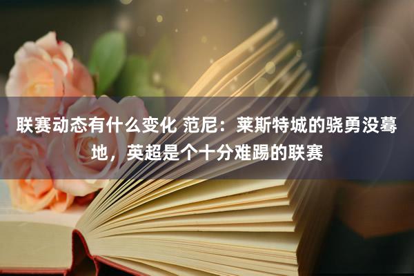 联赛动态有什么变化 范尼：莱斯特城的骁勇没蓦地，英超是个十分难踢的联赛