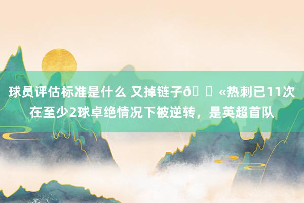 球员评估标准是什么 又掉链子😫热刺已11次在至少2球卓绝情况下被逆转，是英超首队